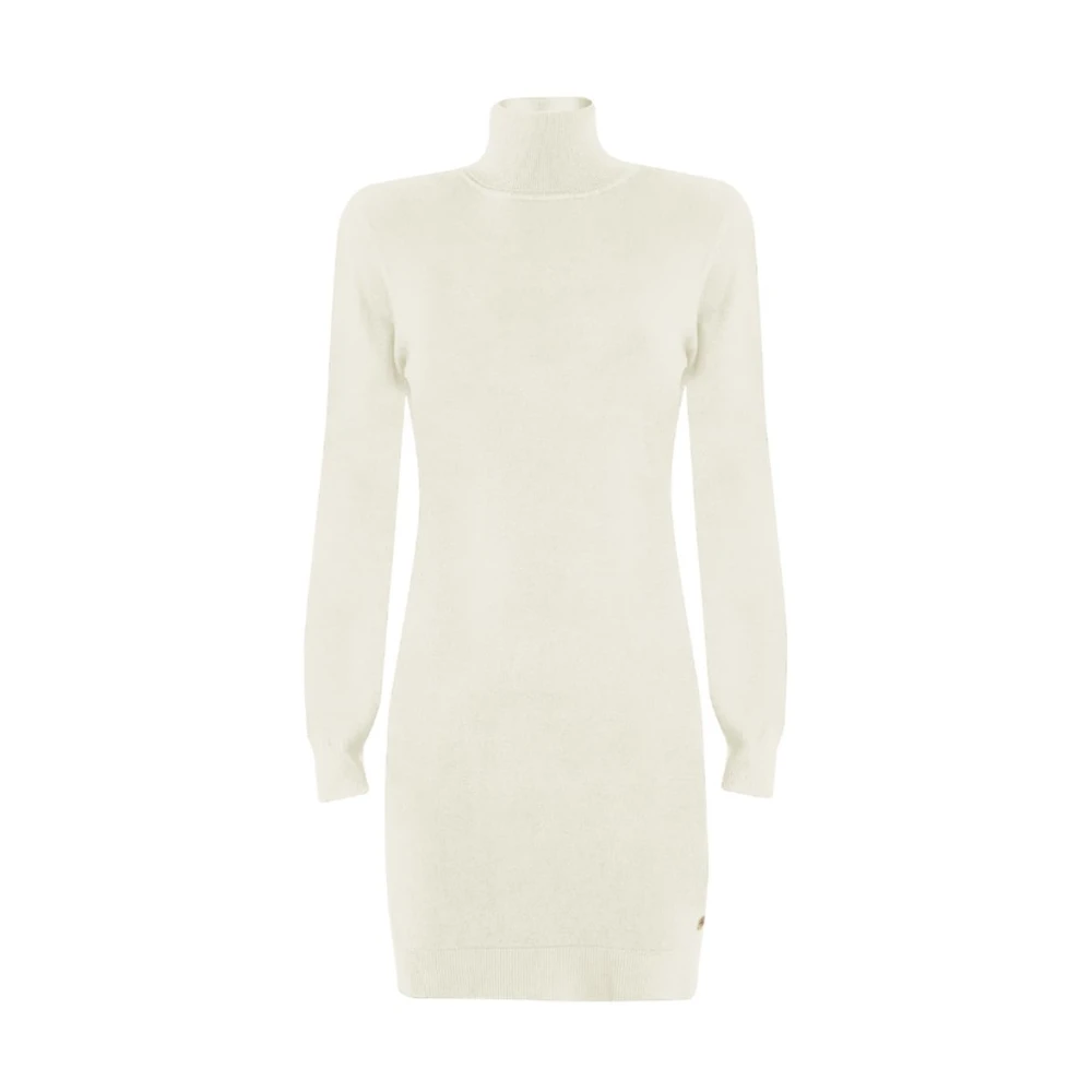 Yes Zee Women's White Knitted Dresses,, Ribbed Knit Dress Extra Large
