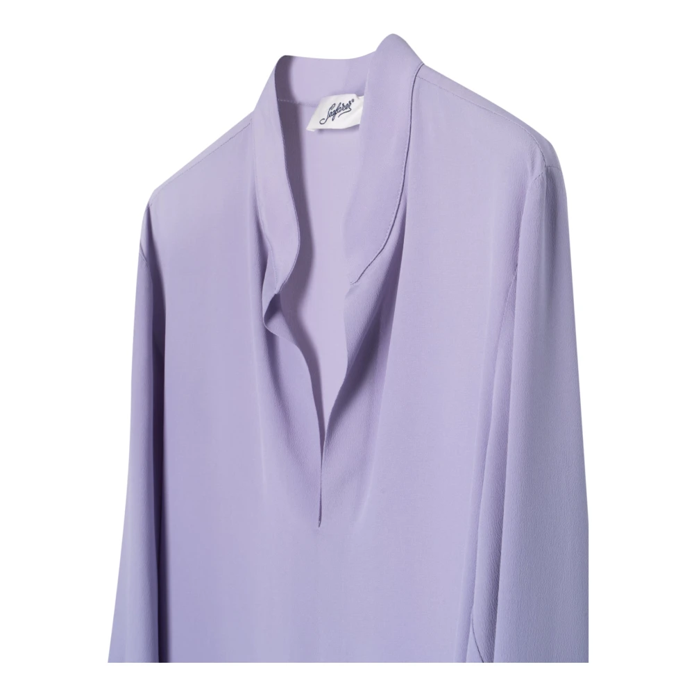 Seafarer Zijden V-hals Blouse Purple Dames