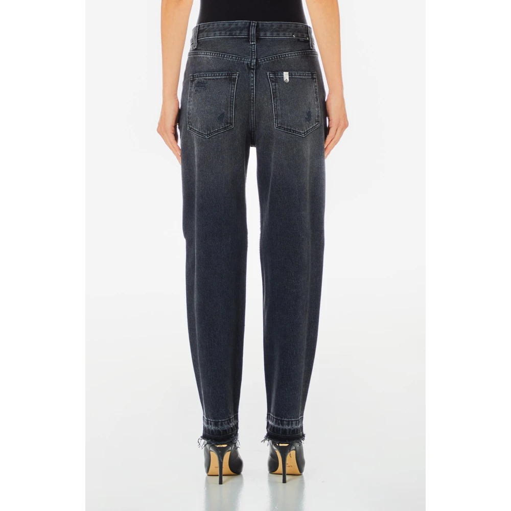 Liu Jo Cropped Straight High Waist Broek Black Dames