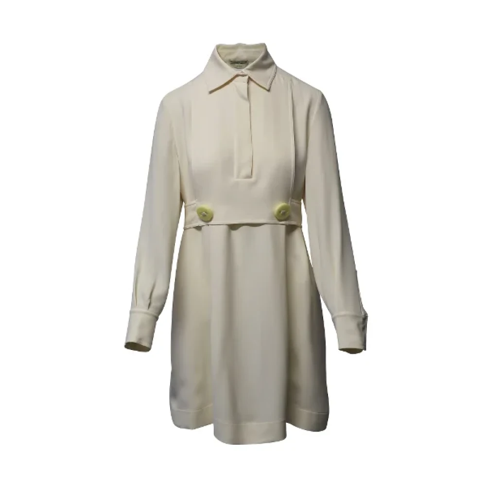 Fendi Vintage Pre-owned Cotton dresses Beige Dames