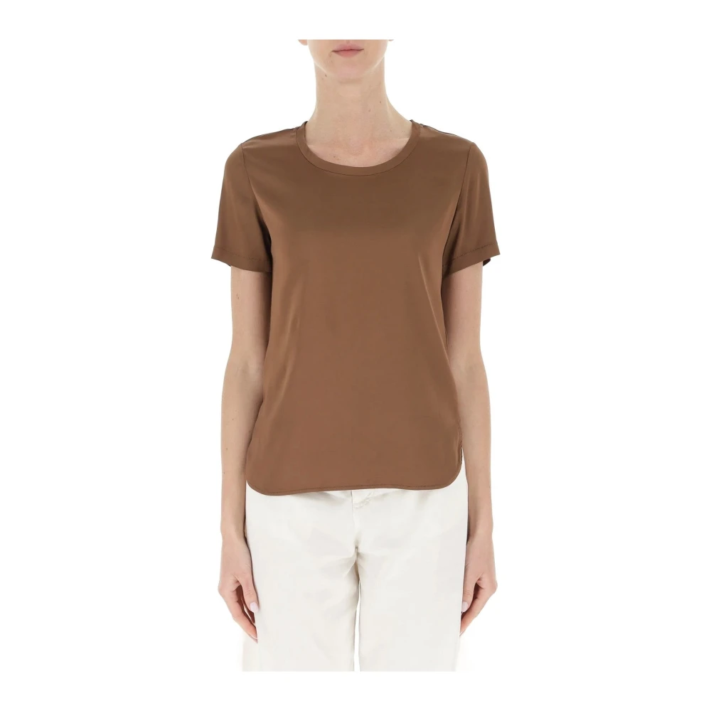 Liu Jo Katoenmix Blouse en Shirt Brown Dames