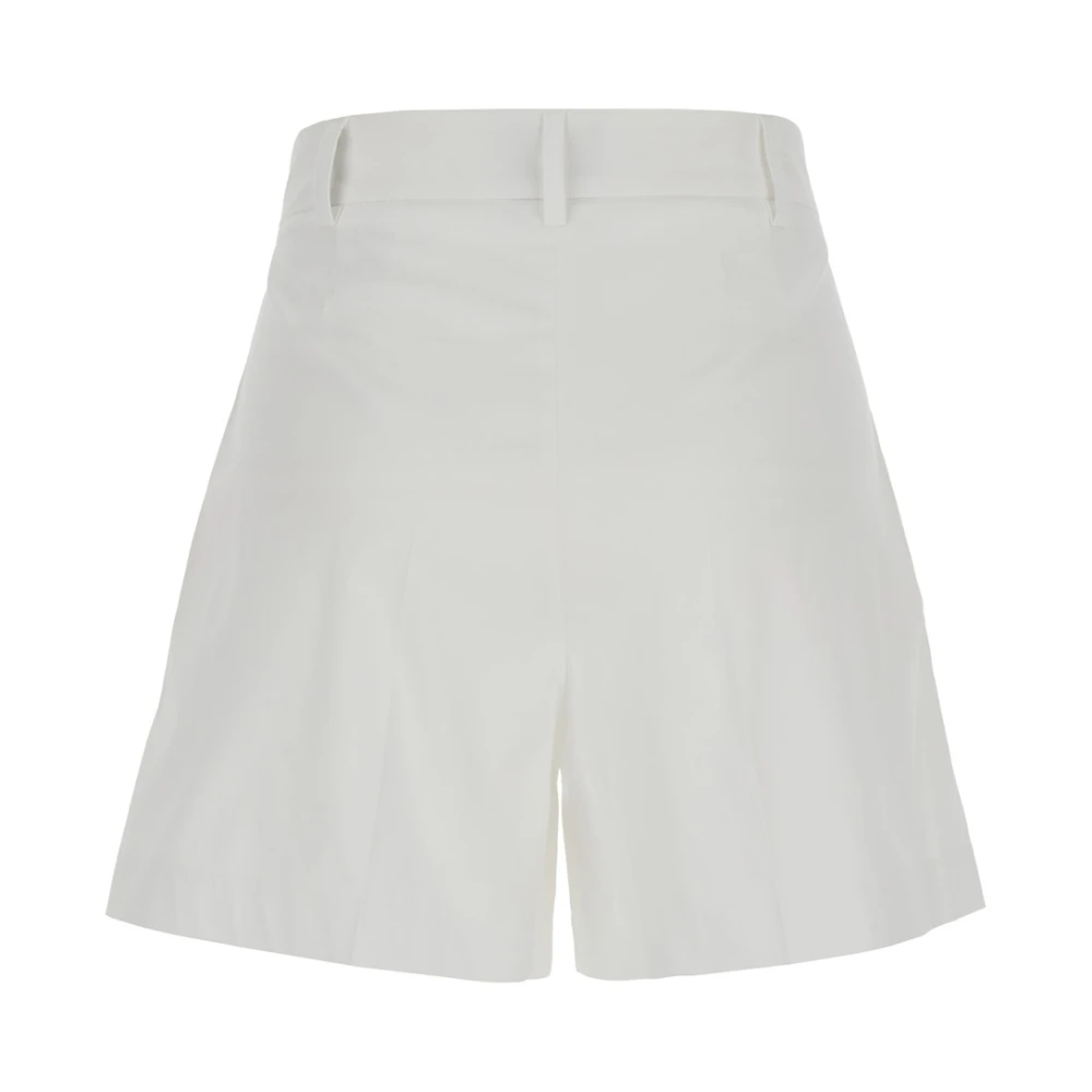 Plain Units Witte katoenen shorts met riemlussen White Dames