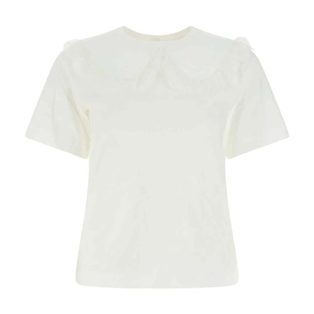 See by Chloé Witte katoenen T-shirt White Dames