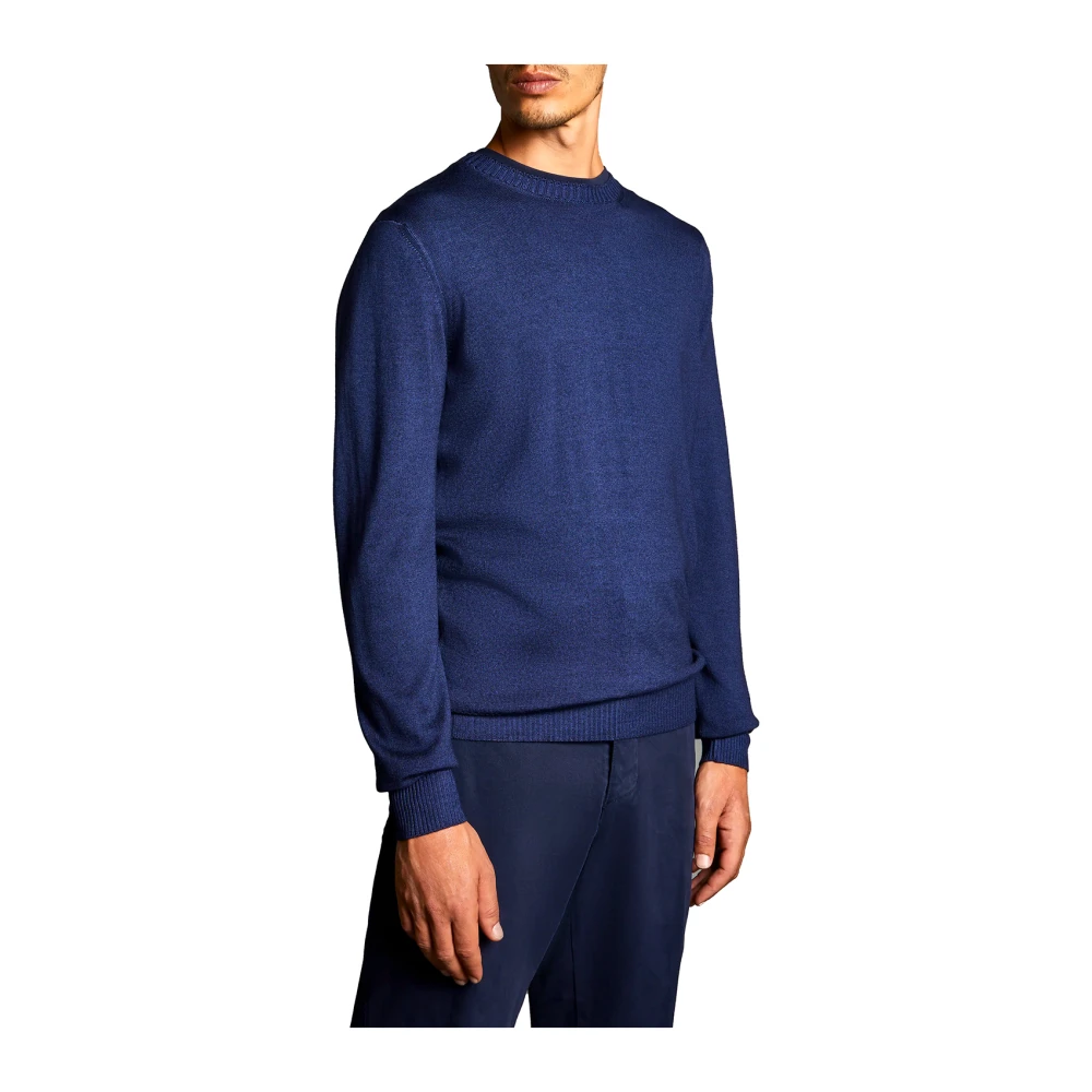 Fay Blauwe Gradient Wollen Trui Blue Heren
