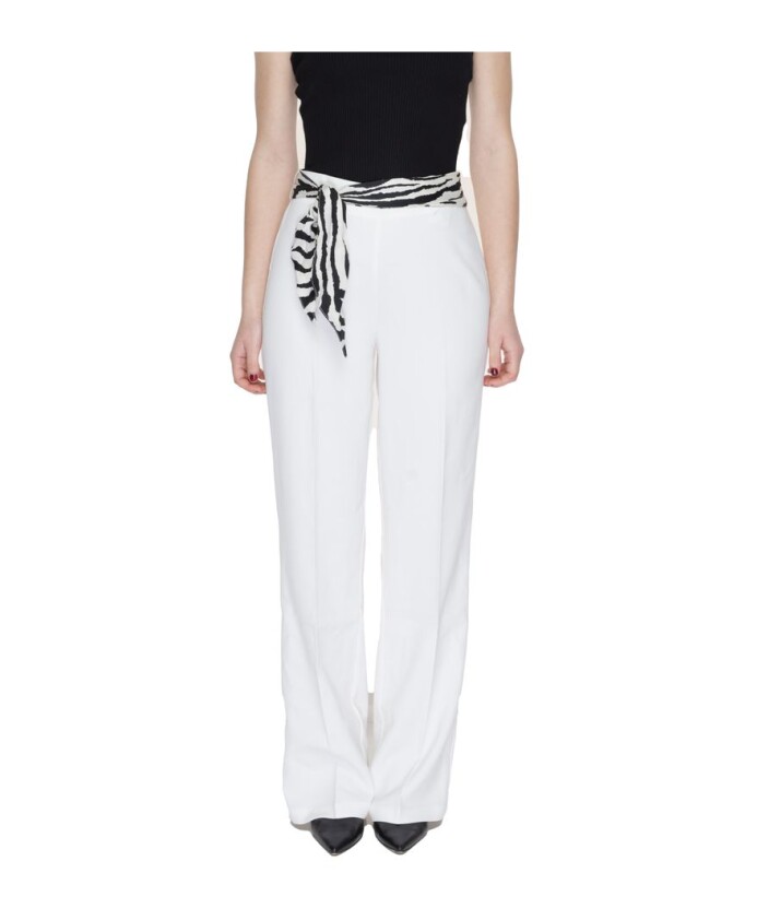 pantalon-bootcut-en-polyester-blanc