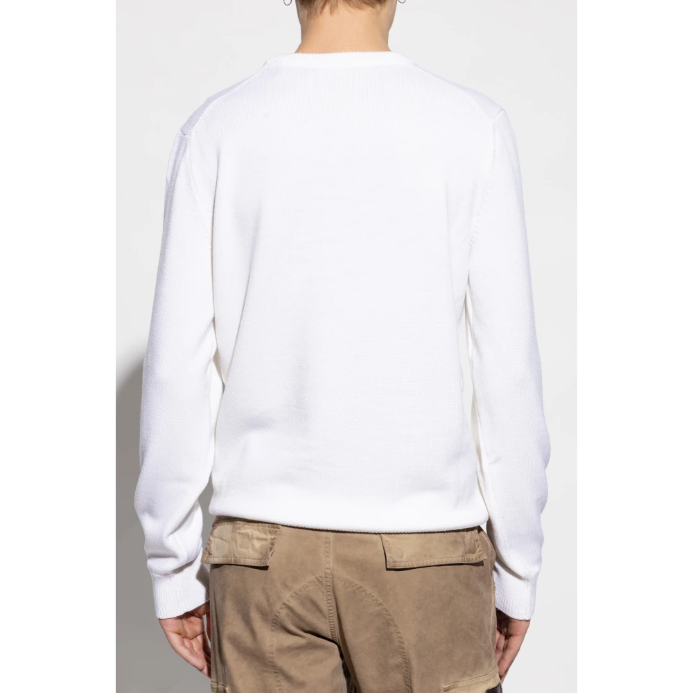 Dolce & Gabbana Trui met geborduurd logo White Heren