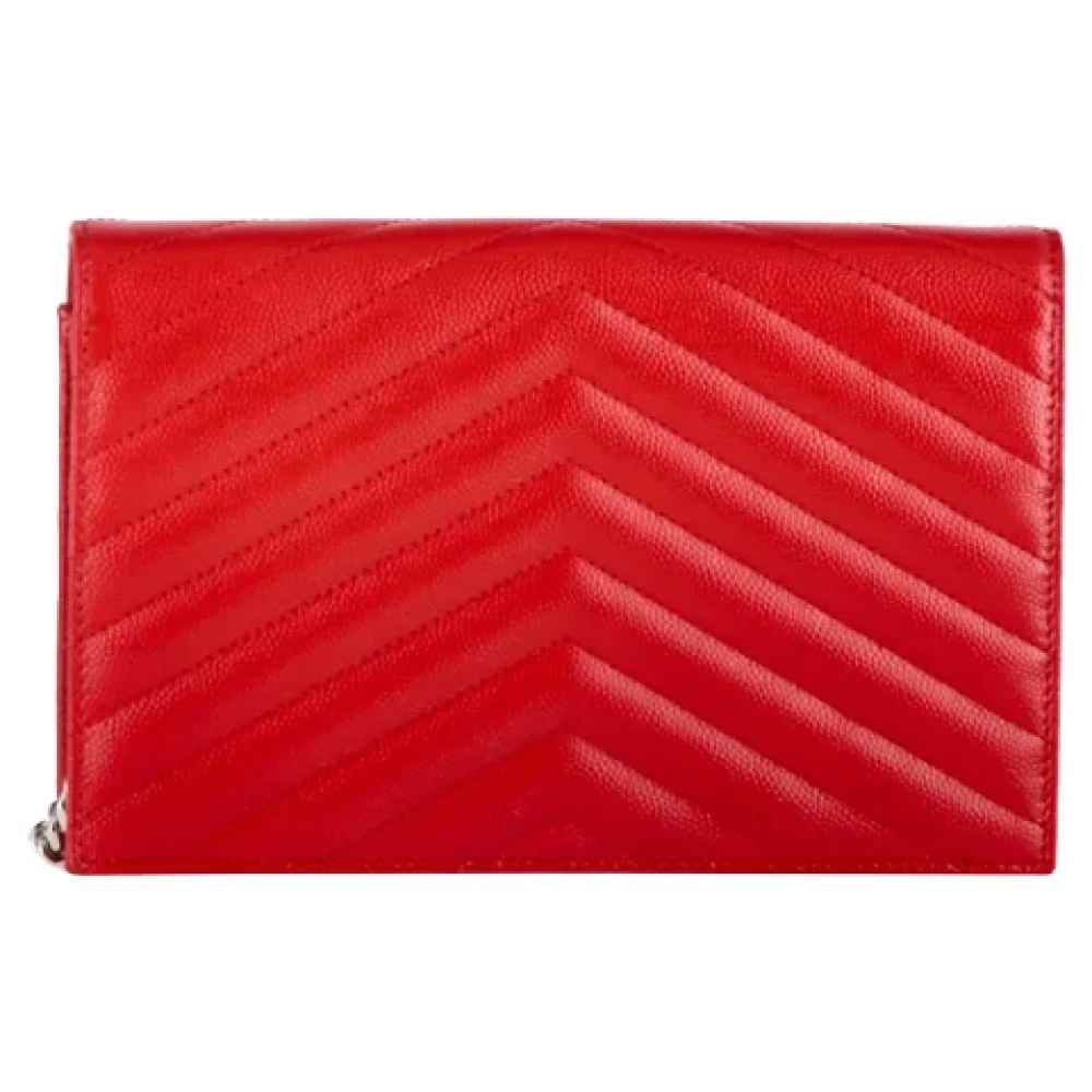 Yves Saint Laurent Vintage Pre-owned Leather wallets Red Dames