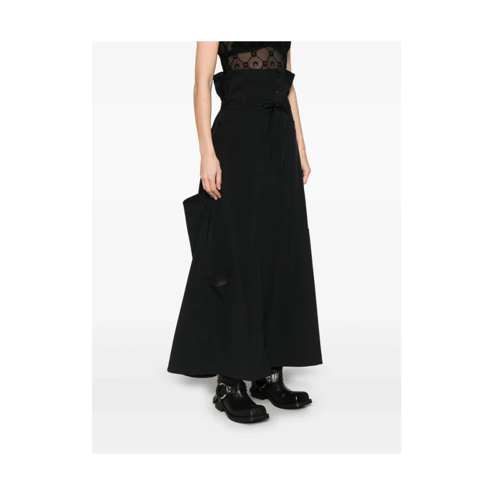 Y-3 Zwarte Rok met Trekkoord Taille Black Dames