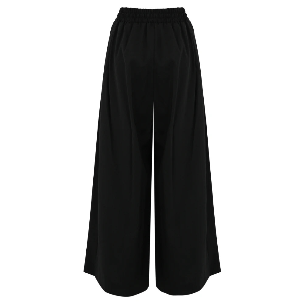 Max Mara Weekend Zwarte wollen wijde pijp broek Black Dames
