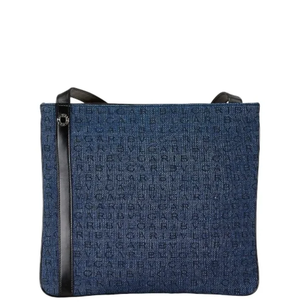 Bvlgari Vintage Pre-owned Canvas shoulder-bags Blue Dames