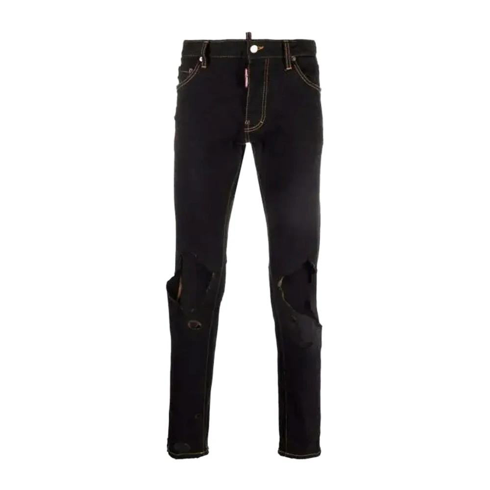 Dsquared2 Black Slim Fit Jeans, Male, M, Cotton Denim Jeans