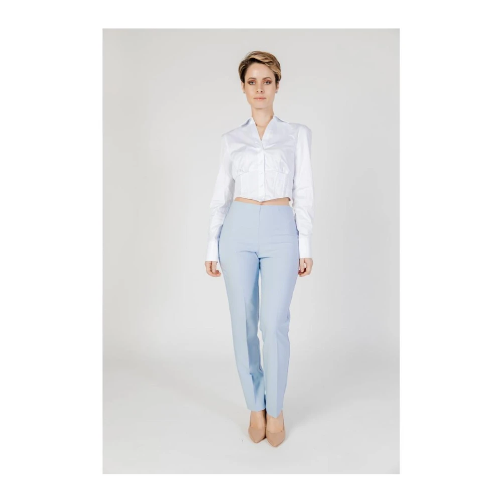 Sandro Ferrone Reguliere pasvorm polyester broekencollectie Blue Dames