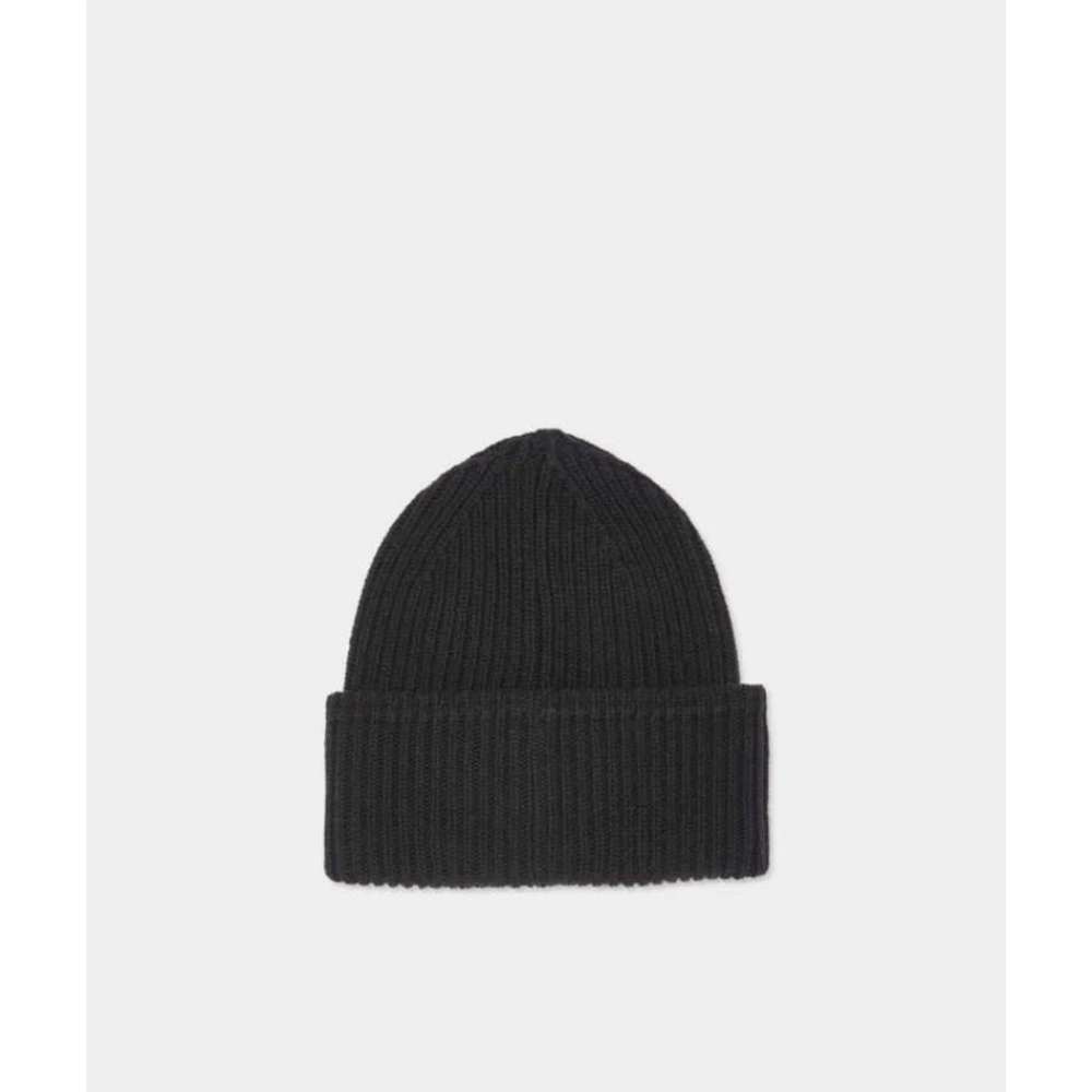 Dsquared2 Icon Wol Beanie Muts Ribbel Logo Black Heren
