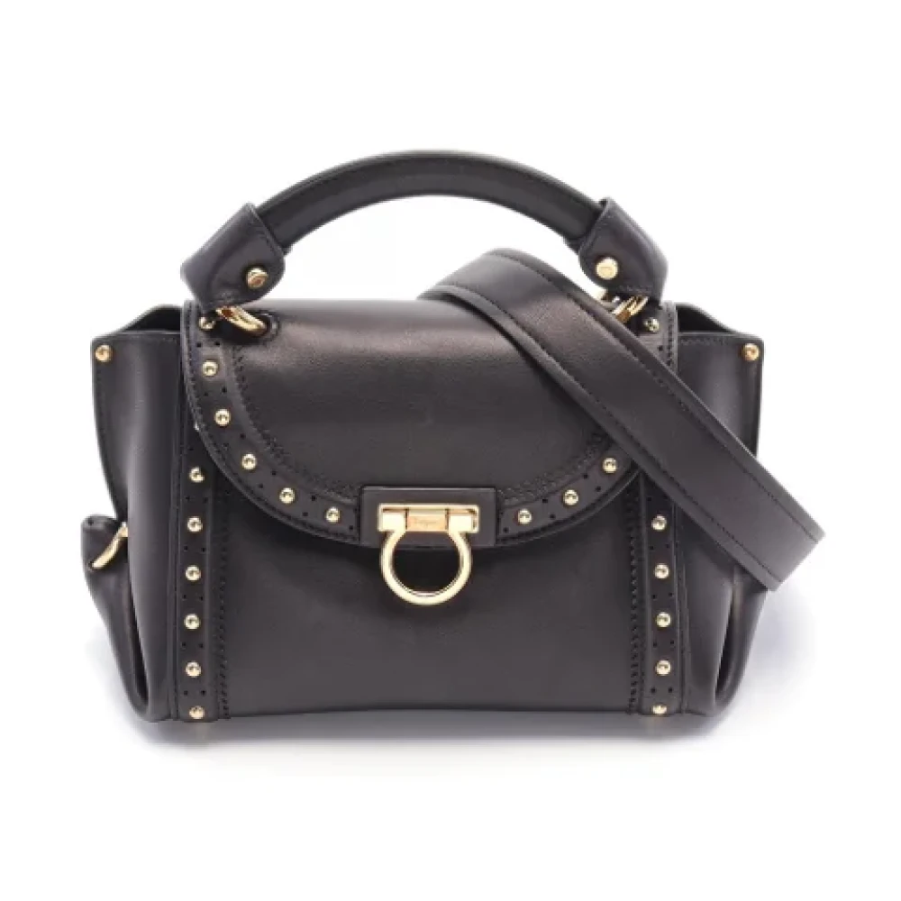Salvatore Ferragamo Pre-owned Leather handbags Black Dames