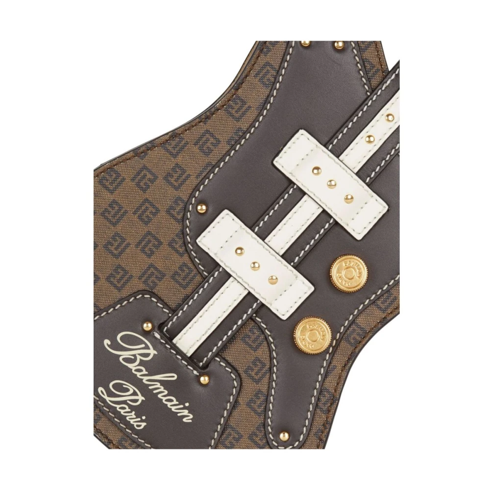 Balmain Monogram Panelled Lederwaren Brown Dames