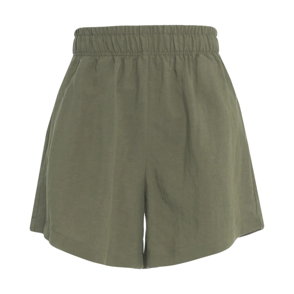 8pm Groene Linnen Blend Shorts Caruso Stijl Green Dames