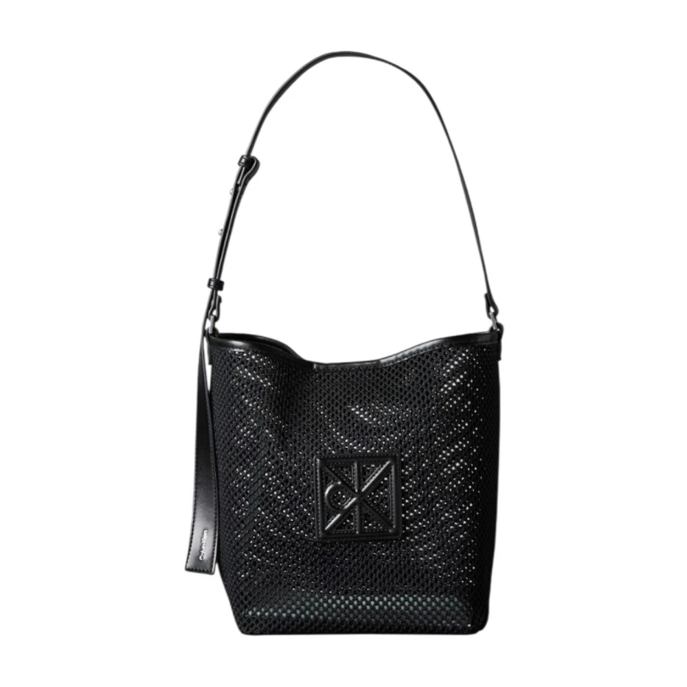 Calvin Klein Women's Black Mesh Bucket Bag
