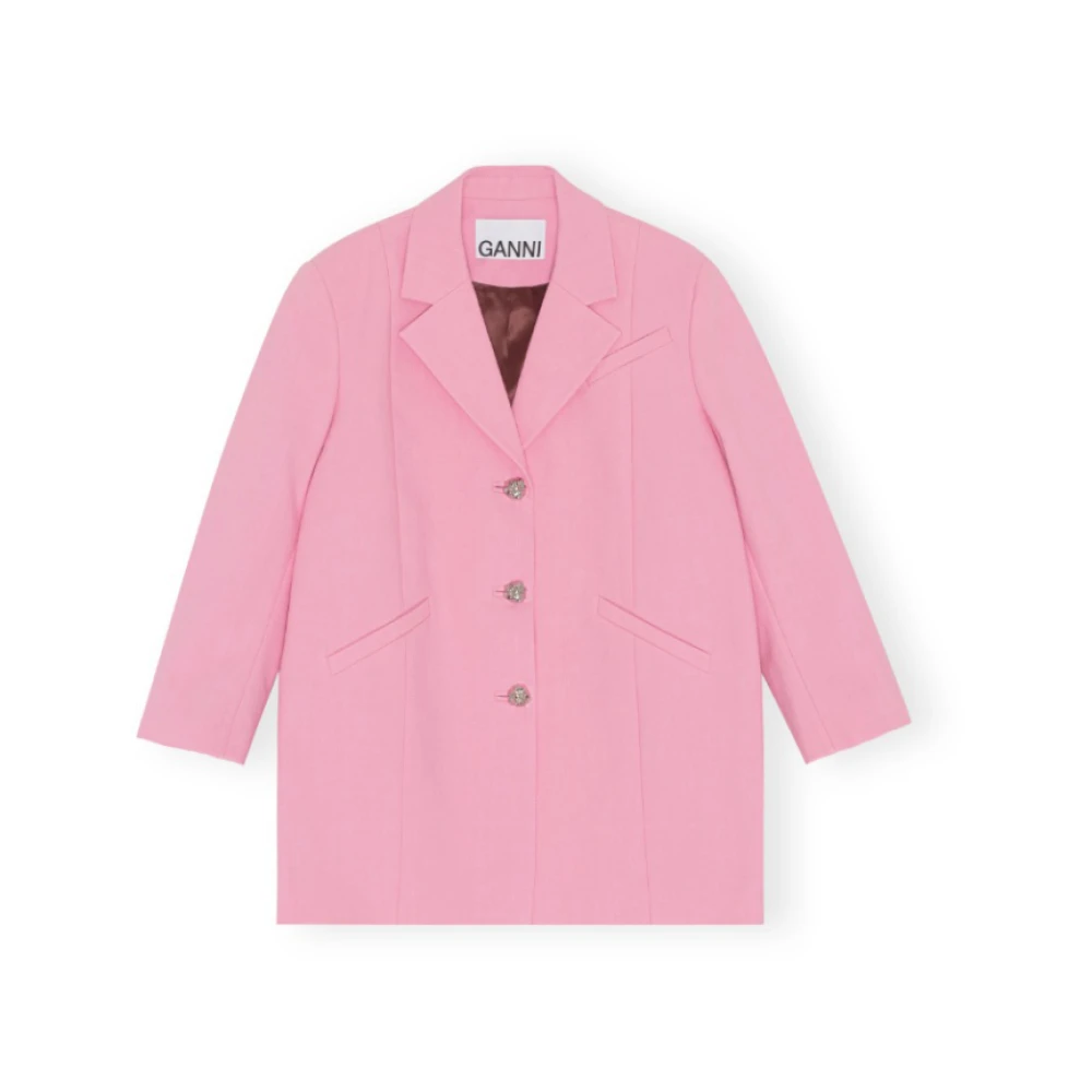 Ganni Stijlvolle Blazer voor Vrouwen Pink Dames