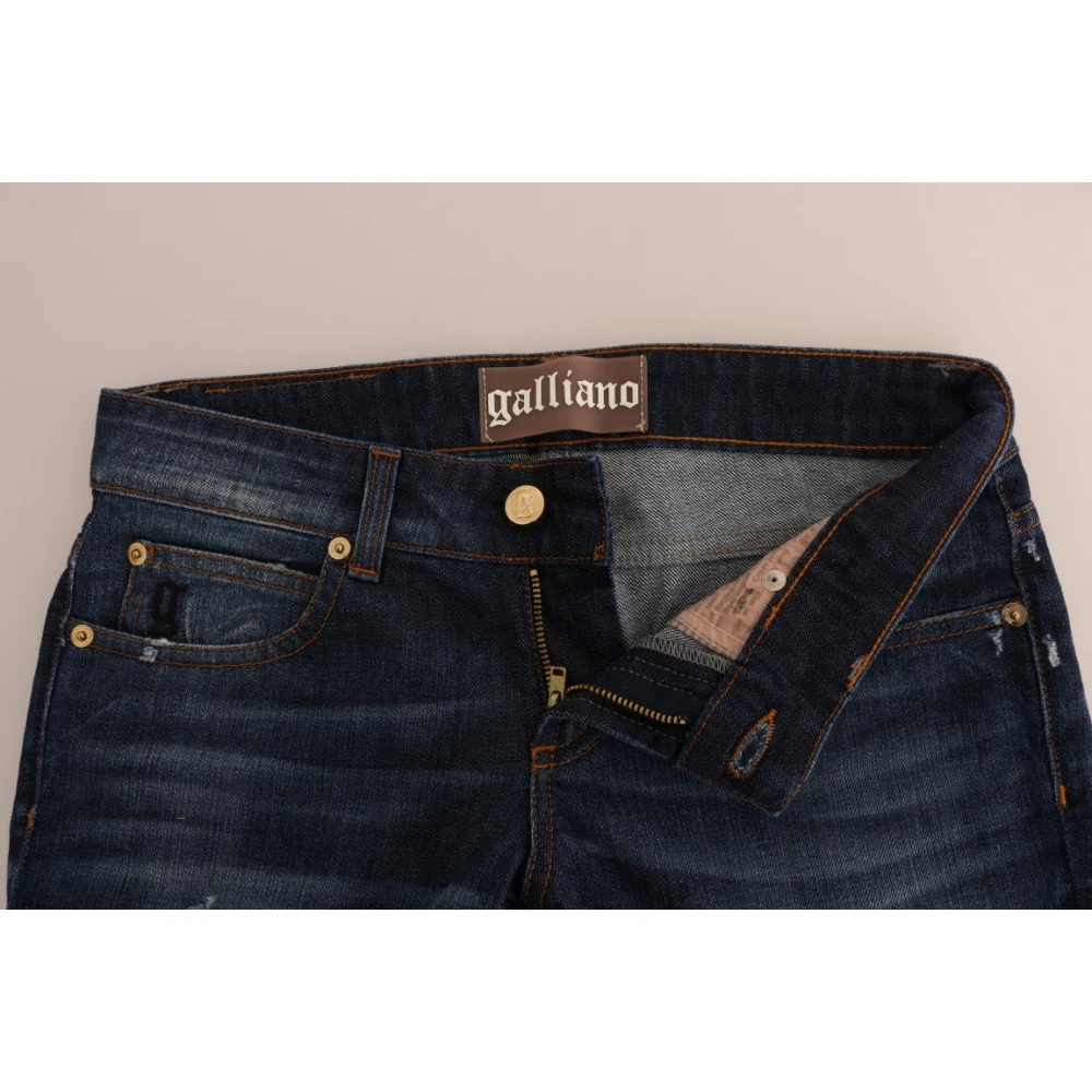 John Galliano Stijlvolle Skinny Low Rise Denim Jeans Blue Dames