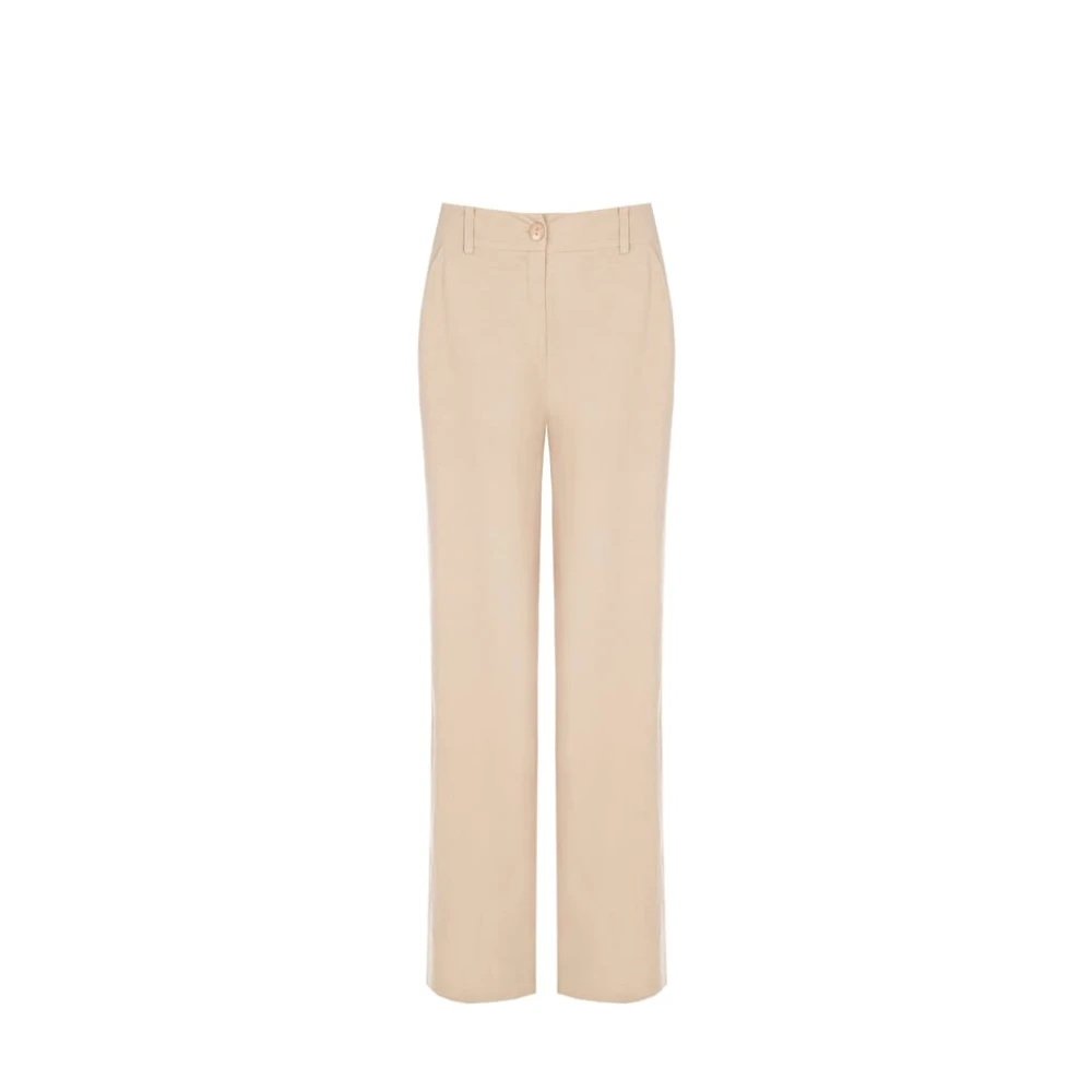 RINASCIMENTO Linnenmix Broek met Zakken Beige Dames
