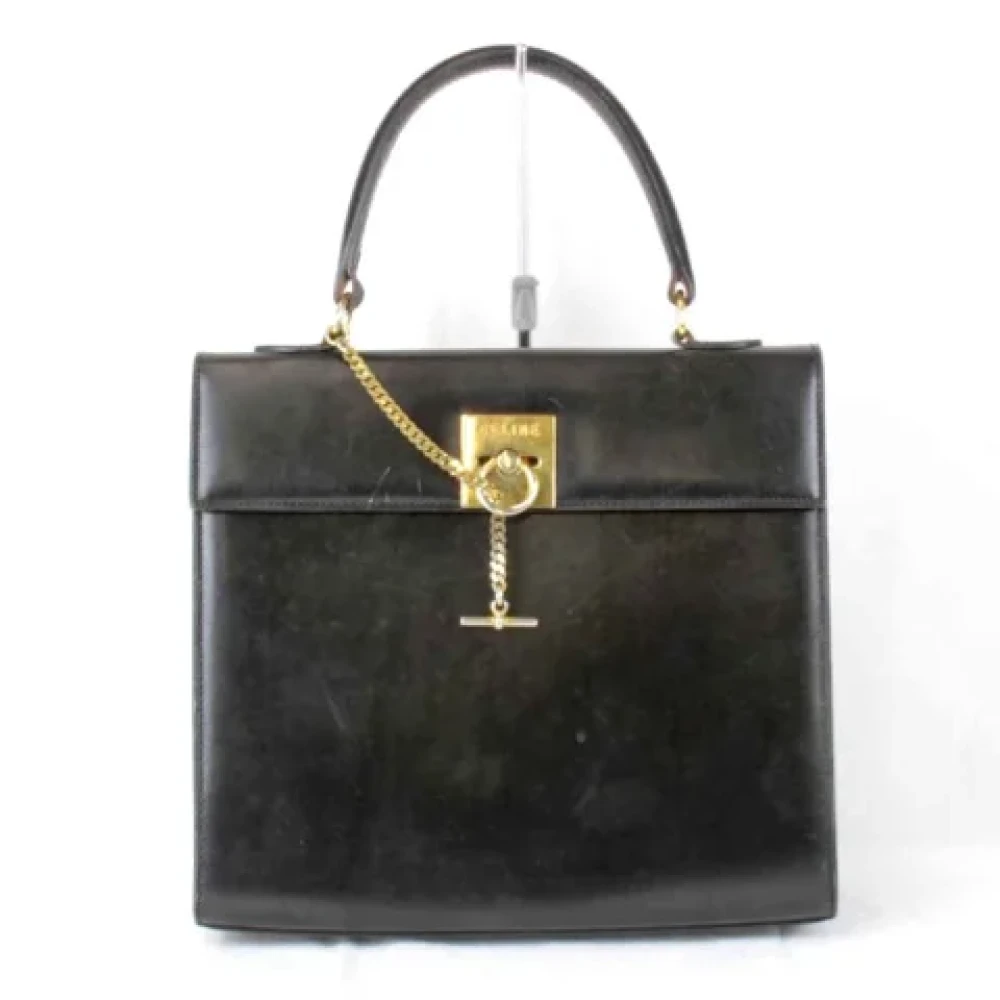 Celine Vintage Pre-owned Leather handbags Black Dames