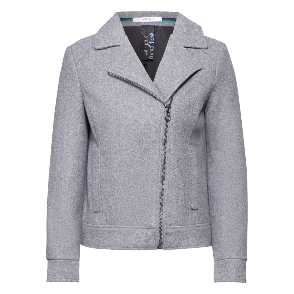 Cecil Stijlvolle wollen bikerjas Gray Dames