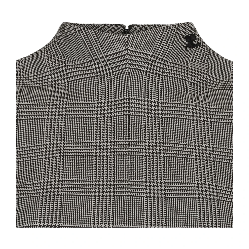 Courrèges Prince Of Wales Korte Mouw Top Brown Dames
