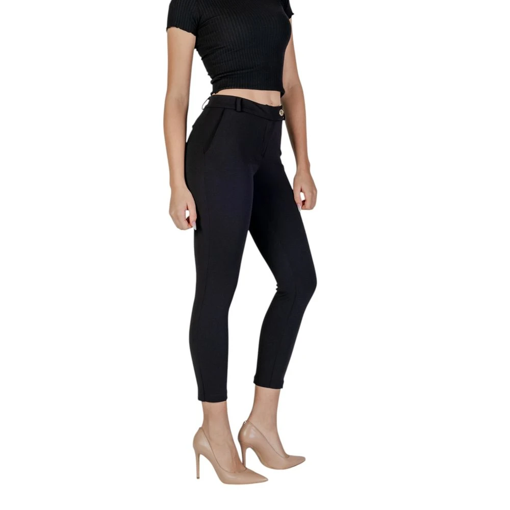 RINASCIMENTO Zwarte Polyester Sigarettenbroek Black Dames