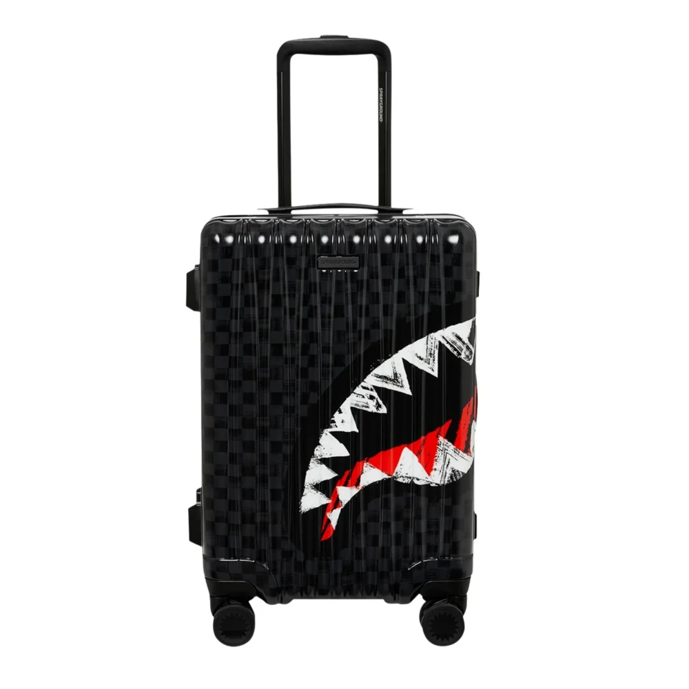 Sprayground Men's Black Scribble Shark Carry-On Luggage
