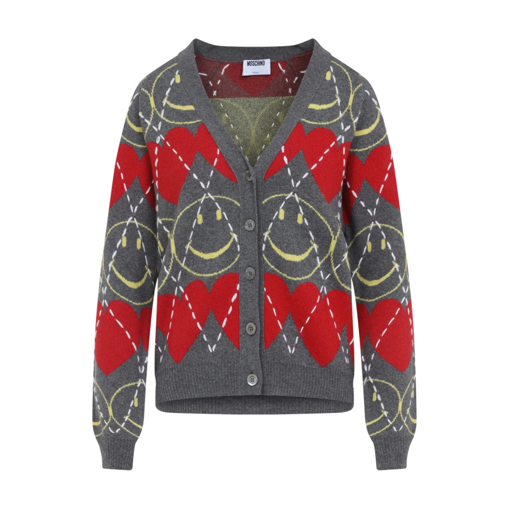 Moschino Women's Multicolor Grey Jumper Aw25 Luxury Comfort - Cardigans - S - Knitwear
