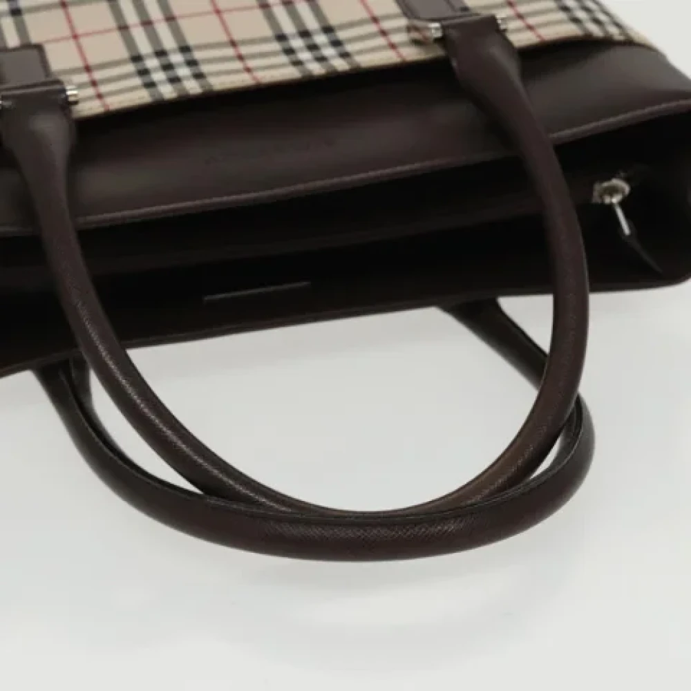 Burberry Vintage Pre-owned Leather handbags Beige Dames