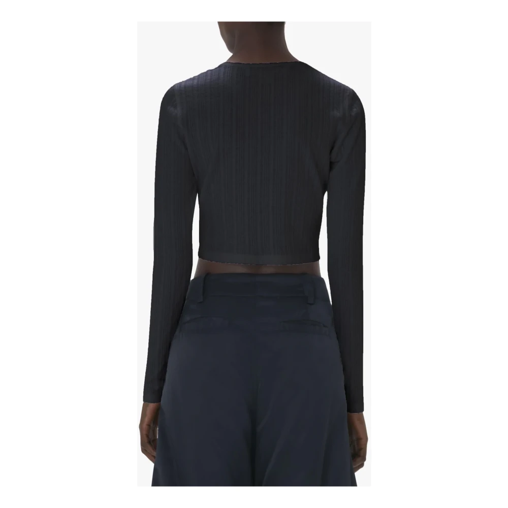 JW Anderson Anker Geborduurde Crop Top Black Dames