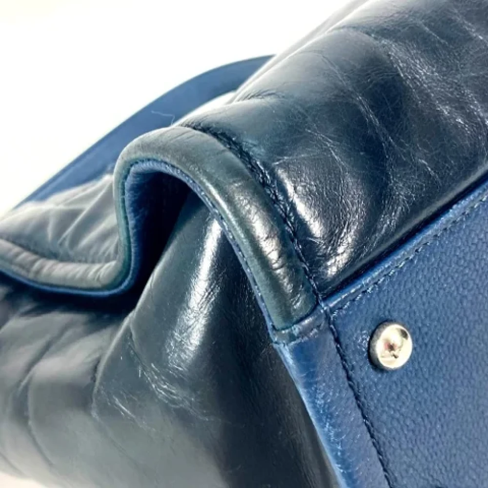 Chanel Vintage Pre-owned Leather chanel-bags Blue Dames