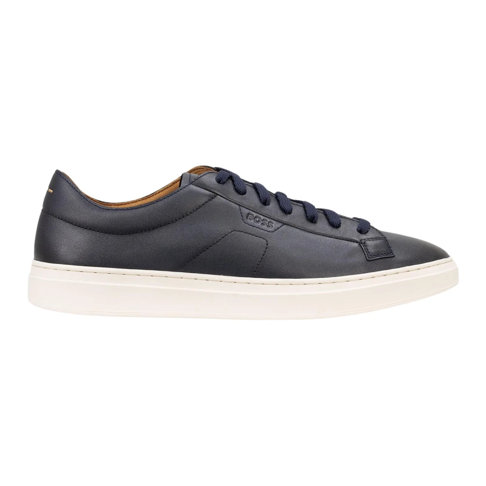 Hugo Men's Blue Low-Top Leather Trainers - Sneakers - 7 Uk - Shoes