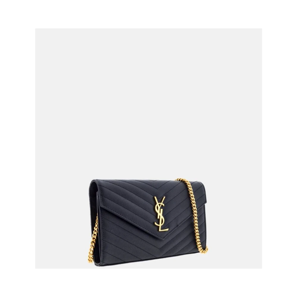 Saint Laurent Zwarte leren Cassandre kettingtas Black Dames