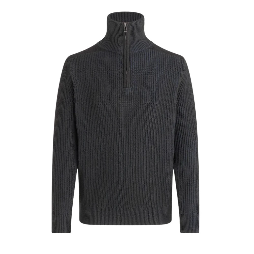 Belstaff Zwarte Quarter Zip Jumper Gray Heren