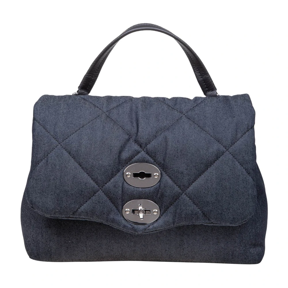 Zanellato Blauwe Denim Postman Tas met Leren Accenten Blue Dames
