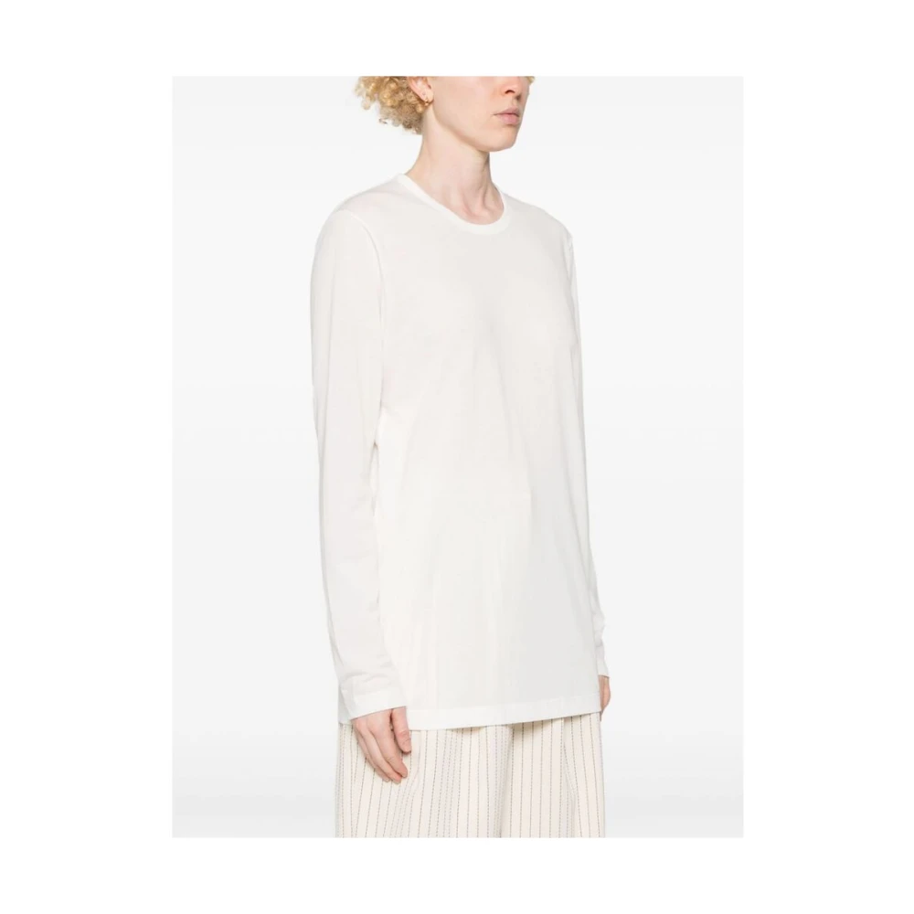 Khaite Witte Katoenen Jersey Longsleeve Top White Dames