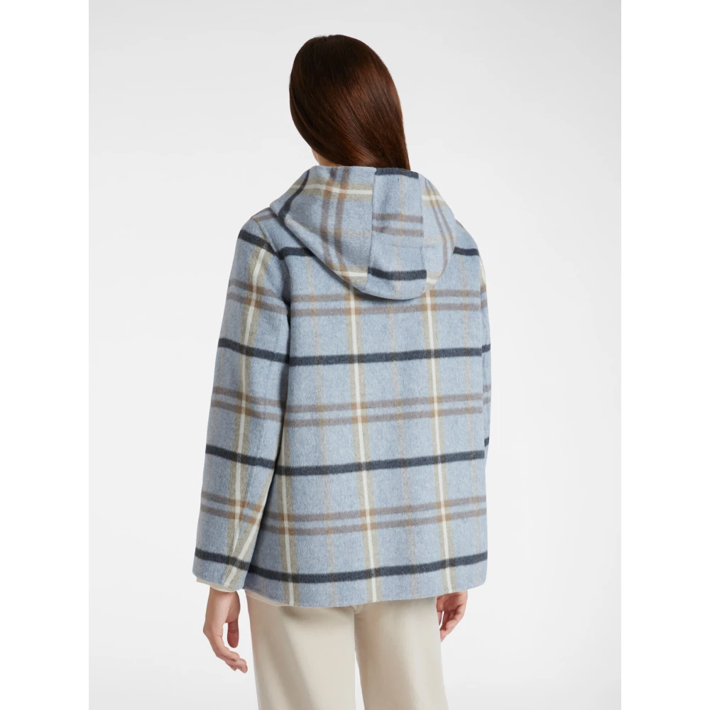 Elena Mirò Korte dubbele ruit stofjas met capuchon Multicolor Dames