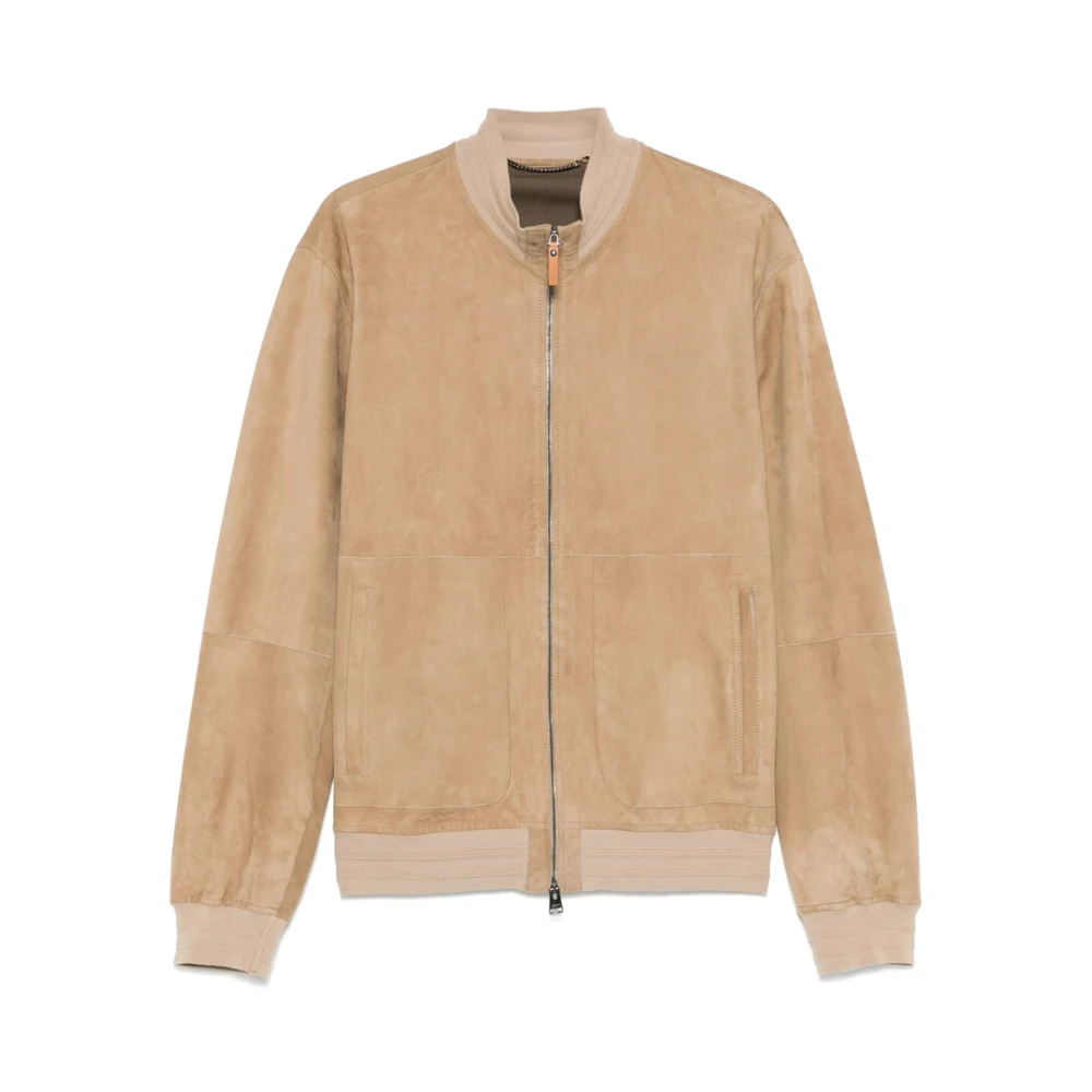 Canali Kameelbruine rits-voorzijde bovenkleding Beige Heren