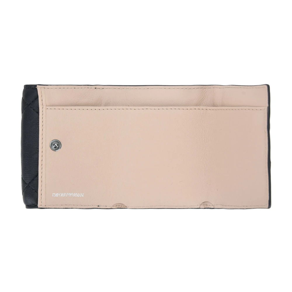 Emporio Armani Gewatteerde knoopportemonnee Black Dames
