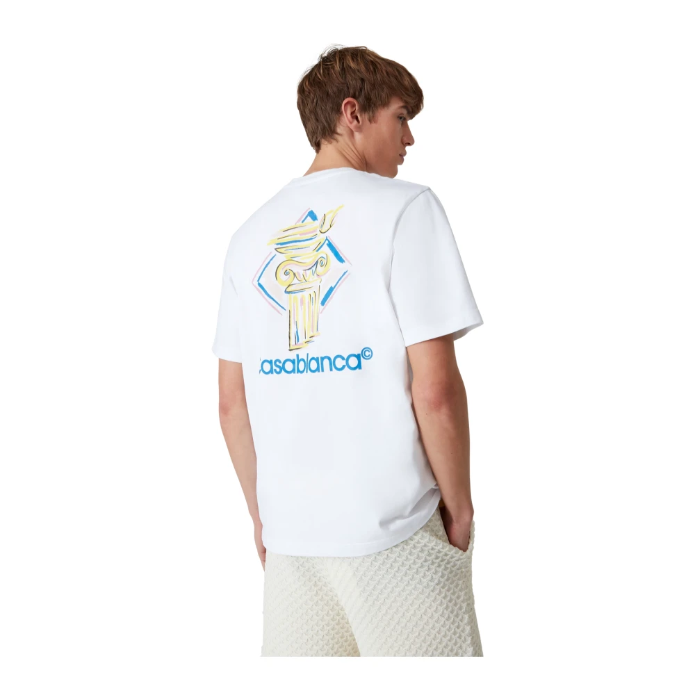 Casablanca Diamantkolom Grafisch T-shirt White Heren