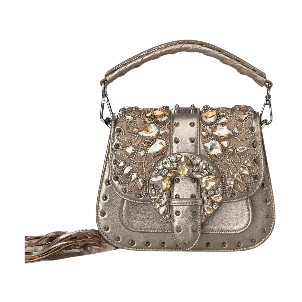 Alma en Pena Beaded Handbag Yellow Dames