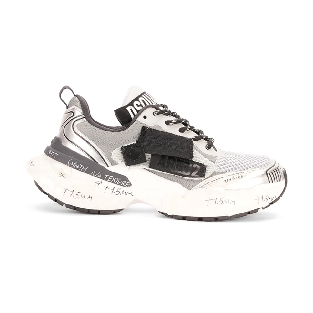Dsquared2 Men's Gray Silver Flat Shoes