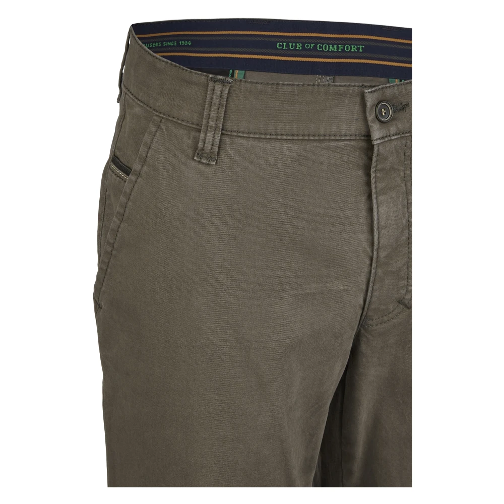 club of comfort Comfortabele platte voorkant broek Green Heren