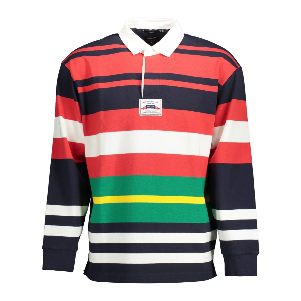 Gant Långärmad Pikétröja Blå Multicolor, Herr