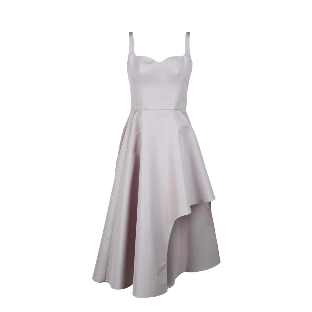 Alexander mcqueen Taffeta Lange Jurk met Ritssluiting Pink Dames