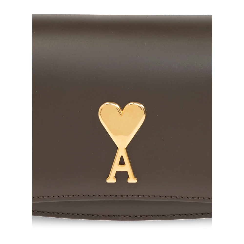 Ami Paris Sophisticated Schoudertas Brown Unisex