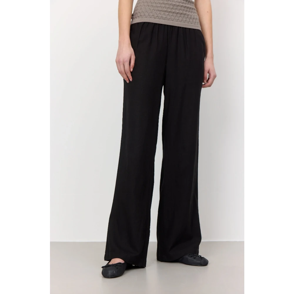 Levete Room Linnen Loszittende Broek Black Dames
