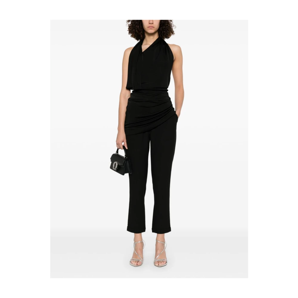 Liu Jo Zwarte broek met trekkoord en zakken Black Dames